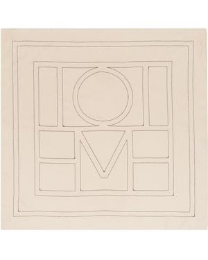 TOTEME Off- Embroidered Monogram Silk Scarf - Natural
