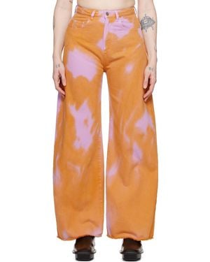 Marques'Almeida Marques Almeida Orange & Pink Tie-dye Boyfriend Jeans