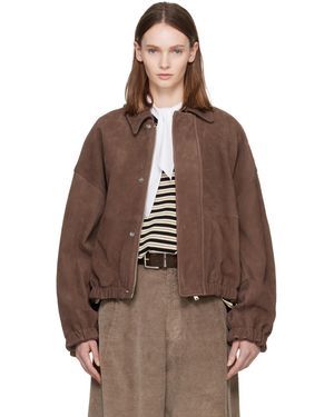 Cordera Blouson Aviateur Brun En Cuir Nubuck - Marron