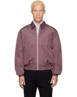 Acne Studios Blouson Mauve En Satin Léger De Nylon - Violet
