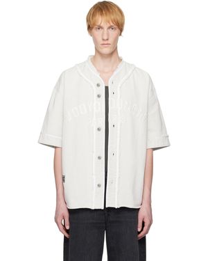 WOOYOUNGMI Chemise De Baseball Grise À Logo - Blanc