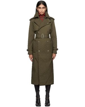 【関税込み】Burberry カーキ Castleford ロング トレンチコート Long Gabardine Castleford Trench Coat in Hunter - Women