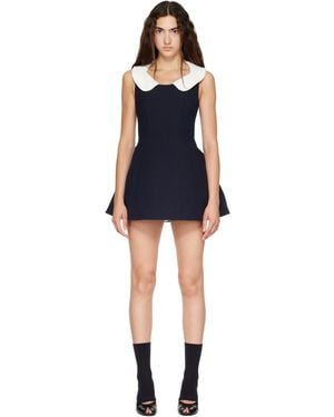 ShuShu/Tong Contrast Lapel Sleeveless Minidress - Blue