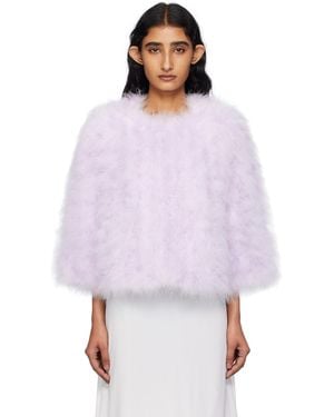 Yves Salomon Short Feather Jacket - Purple