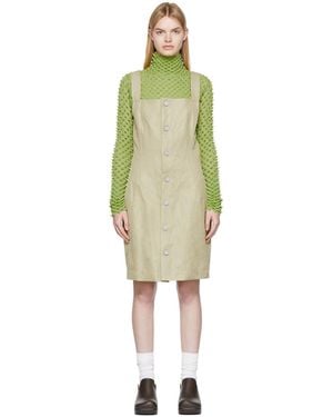Bottega Veneta Green Cotton Minidress - Multicolour