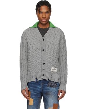 ANDERSSON BELL グレー Collar Vネックカーディガン - ブラック