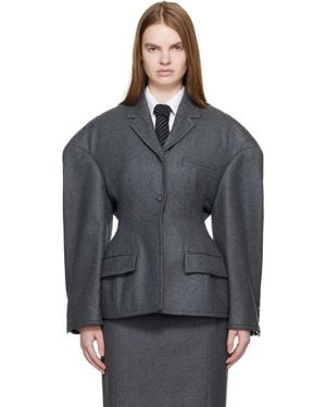 Thom Browne Nipped Waist Cocoon Blazer - Black