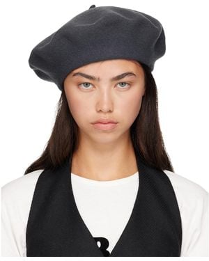 Maison Margiela 4-Stitch Wool Beret - Blue