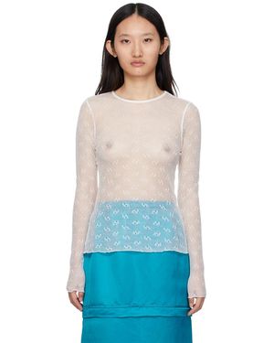 BONBOM Mesh Long Sleeve T-Shirt - Blue