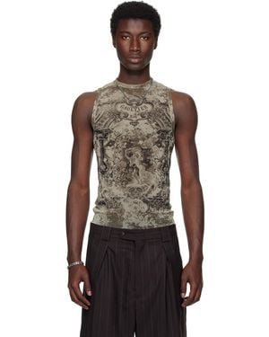 Gaultier Jean's メンズ　タンクトップ　2枚 Jean Paul Gaultier Twisted Double Layered Tank Top in Black for