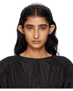 Toga Leather Braid Headband - Black