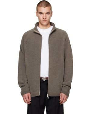Our Legacy Taupe Line Zip Sweater - Brown