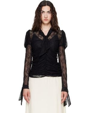 Anna Sui Long Sleeve Blouse - Black