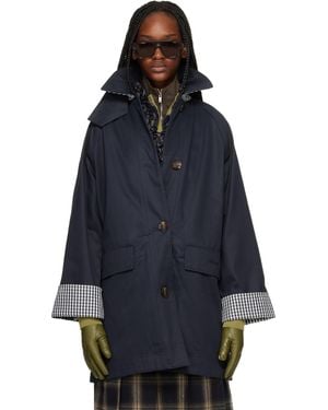 Barbour Gabby Car Casual Trench Coat - Blue