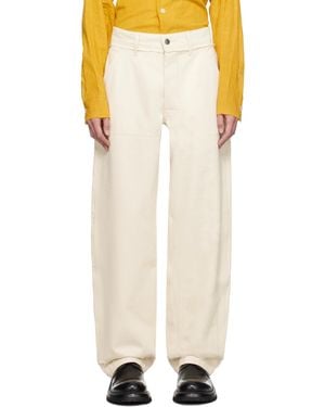 AIREI Off- Raw Edge Trousers - White