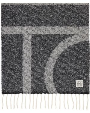 TOTEME Monogram Jacquard Scarf - Grey