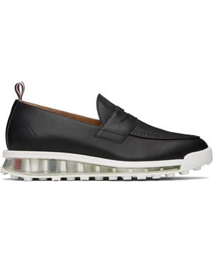 Thom Browne Clear Tech Runner Sole Penny Loafers - Black