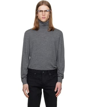 Tom Ford Fine Gauge Pure Wool Turtleneck - Gray
