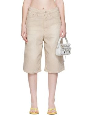 Acne Studios Coated Denim Shorts - Natural