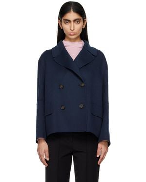 Max Mara ネイビー ダブルジャケット - ブルー