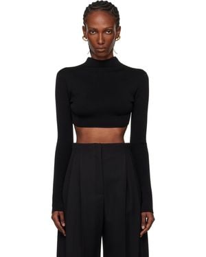 Mugler Short Knit Top - Black