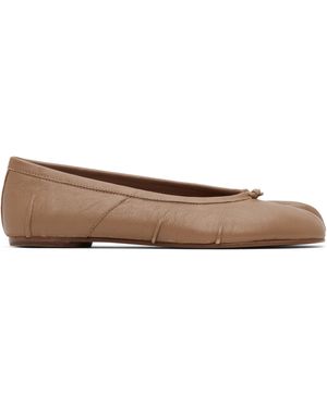 Maison Margiela Ballerines Beiges À Bout Tabi - Noir