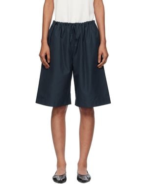 Bambou Roger Kwong Cotton Poplin Oversized Shorts - Blue