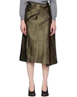 Marie Adam-Leenaerdt Jupe Midi De Style Tablier Kaki - Vert