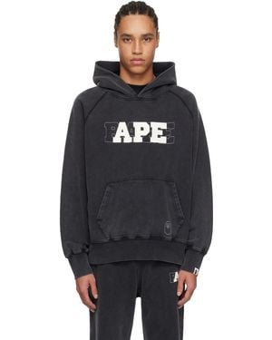 A Bathing Ape Washed Effect Relaxed Fit Hoodie - Black