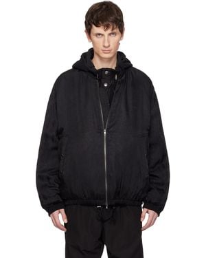 WOOYOUNGMI Blouson Aviateur Ma-1 Noir En Taffetas Froissé