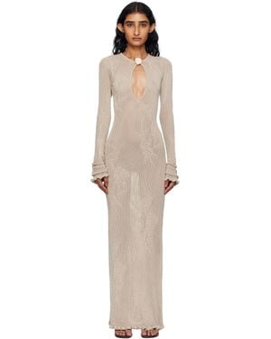 Mirror Palais Rose Pointelle Knit Maxi Dress - Black