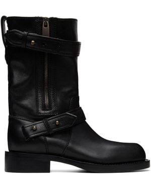 Burberry Kent Biker Boots - Black