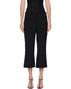 Victoria Beckham Tab Detail Cropped Trousers - Black
