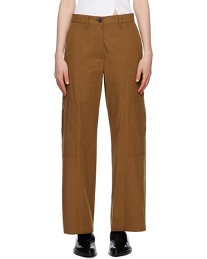 Jil Sander ブラウン ジップポケット トラウザーズ