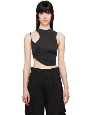 Hyein Seo Ssense Exclusive Twisted Crop Tank Top - Black