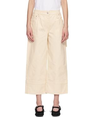 Simone Rocha Off- Straight Leg Bow Loop Jeans - Natural