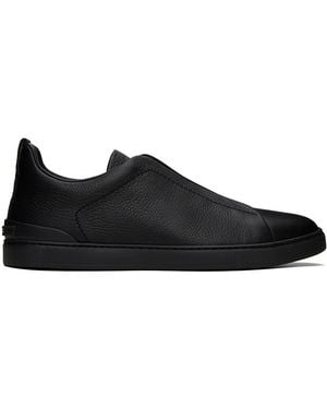ZEGNA ディアスキン Triple Stitch スニーカー - ブラック