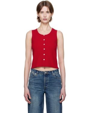 A.P.C. Buttoned Tank Top - Red