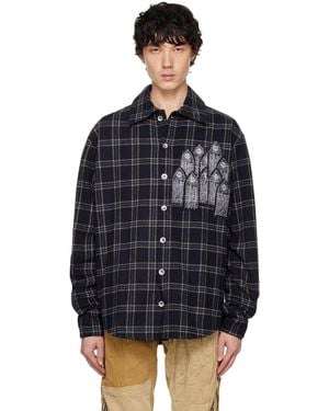 Who Decides War ブルー Heavy Duty フランネルシャツ - ブラック