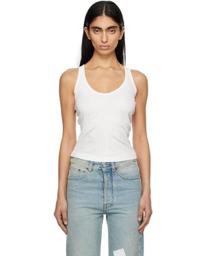 MM6 by Maison Margiela Cotton Ribbed Tank Top - Black