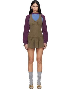 ShuShu/Tong Khaki Sleeveless T-Shirt Minidress - Red