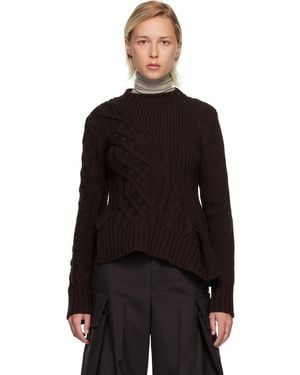 sacai jacquard ニット 1 黒 Sacai Shell-Trimmed Embroidered Jacquard-Knit Wool Sweater | Lyst