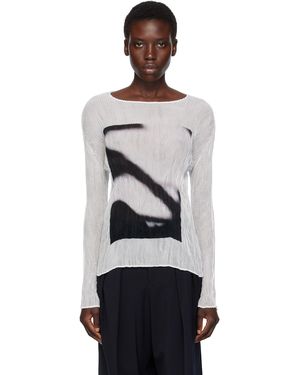 Issey Miyake May Shadow Study Chiffon Twist T-Shirt - Black