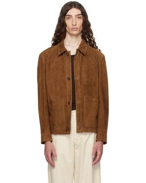 BOSS Regular-fit Nappalan Suede Jacket - Brown
