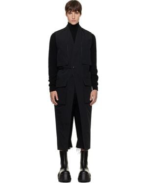 Rick Owens Tower Long Lab Cargo Vest - Black