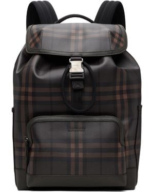 Burberry City Check Clip Backpack - Black