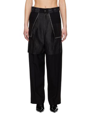 Feng Chen Wang Deconstructed Patchwork Trousers - Black
