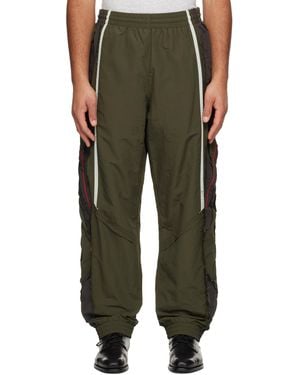 Martine Rose Khaki Layered Track Pants - Green