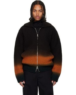 Sacai Garment-Dyed Wool Cardigan - Black