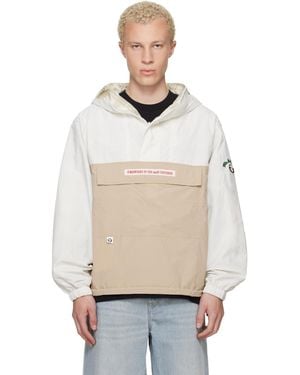 Aape By A Bathing Ape Off- & 'Aape' Main Reversible Jacket - Natural